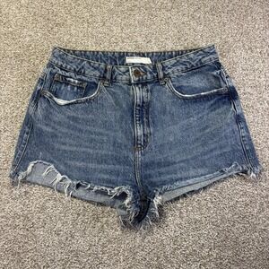 Garage Denim Shorts Womens 11 Blue Festival Cut Off Frayed Hem Denim Casual